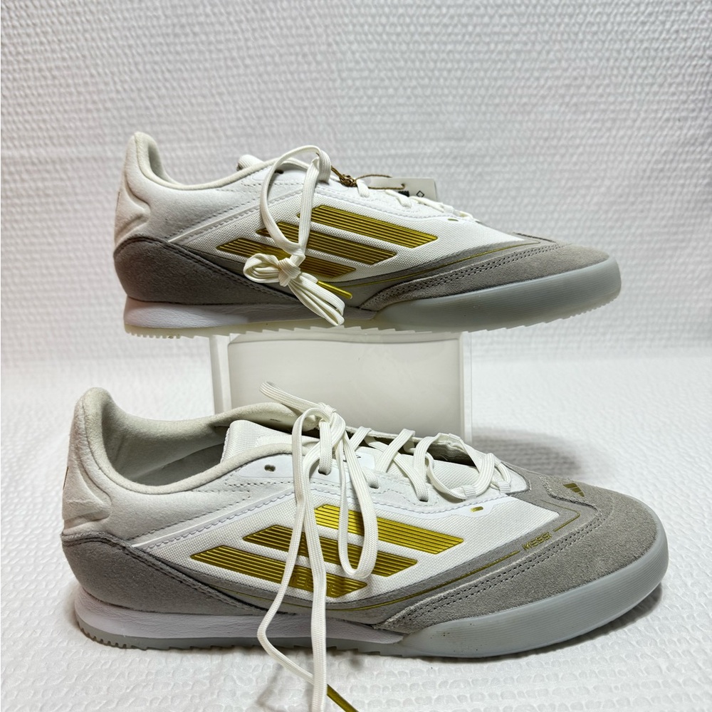 Adidas White and Gold F50 Freestyle Shoes